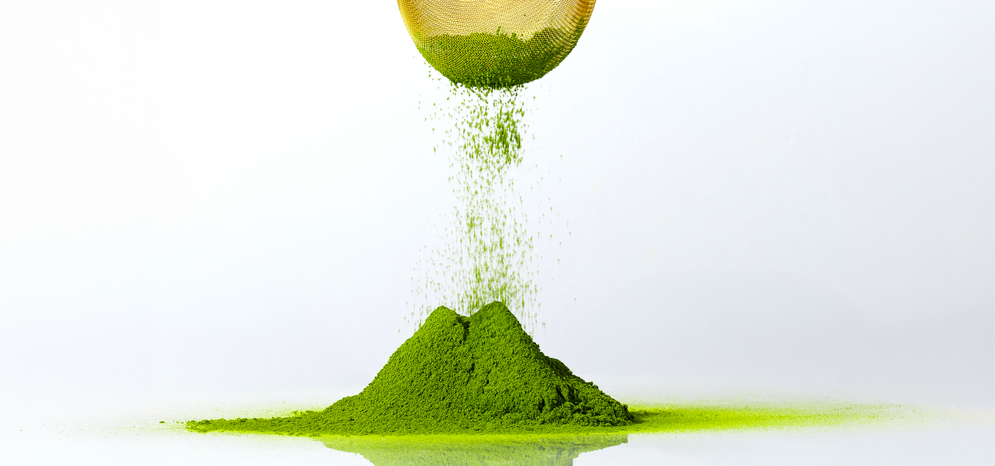 matcha powder being sifted