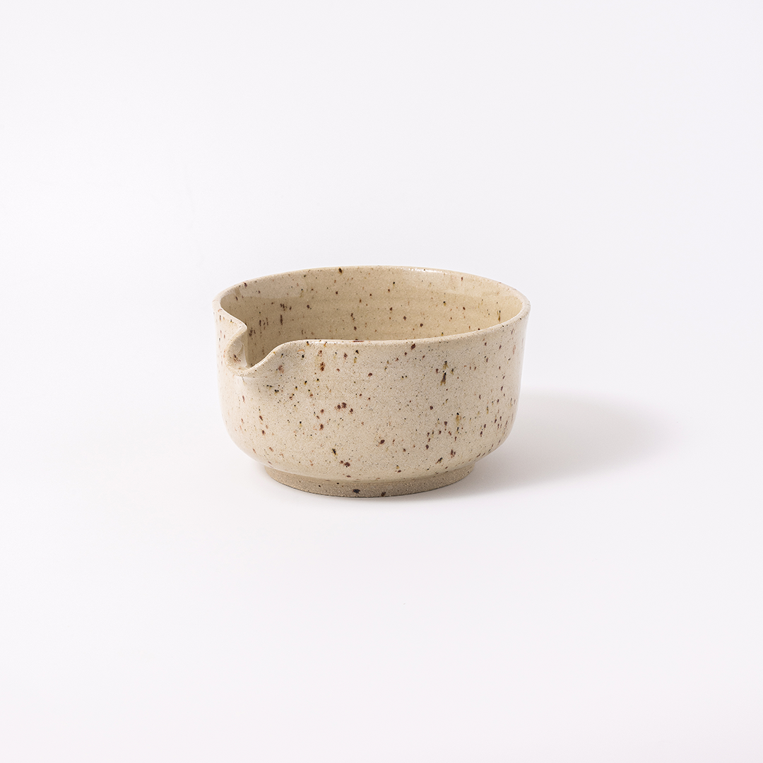 Best at Matcha Suna ceramic matcha bowl — handcrafted speckled chawan with pouring spout by Clay & Canvas